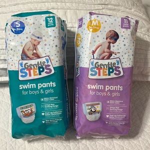 NEW! Swim Pants Size Small & Med - Water Resistant Outer Cover - Tear Away Sides